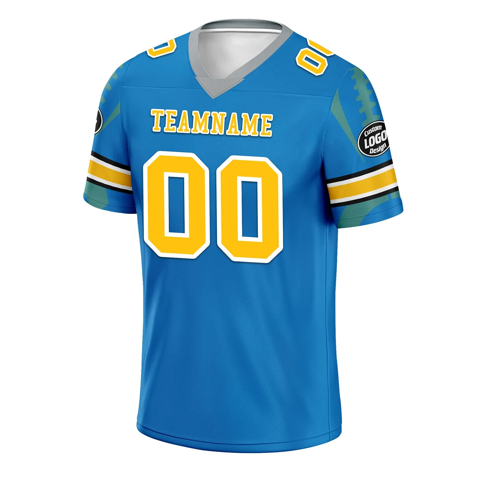 Custom Blue Los Angeles Personalized Authentic Football Jersey FBJ02-D025033-24