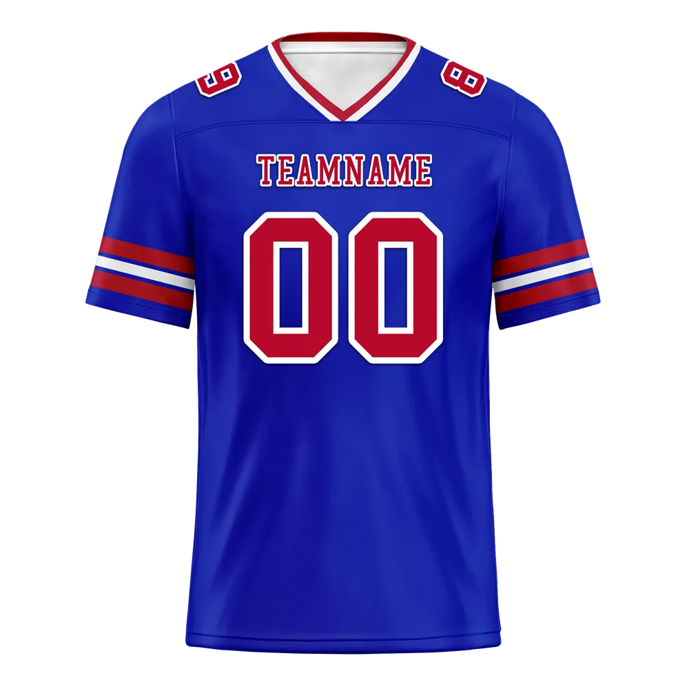 Custom Blue Sleeve Stripes Brown Personalized Authentic Football Jersey FBJ02-bc0f07e
