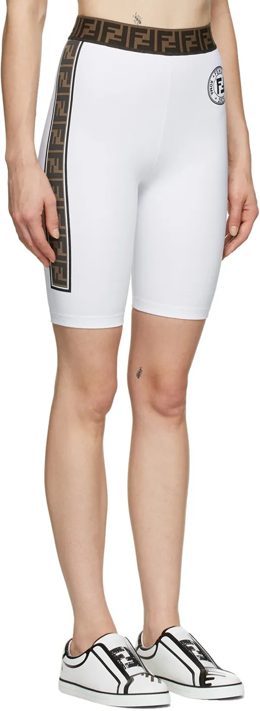 Fendi White Fendirama Cycling Shorts