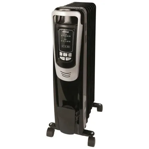Hurricane Heatwave Oil-Filled Whole Room Radiant Heater with Digital Display and Remote - 1500W