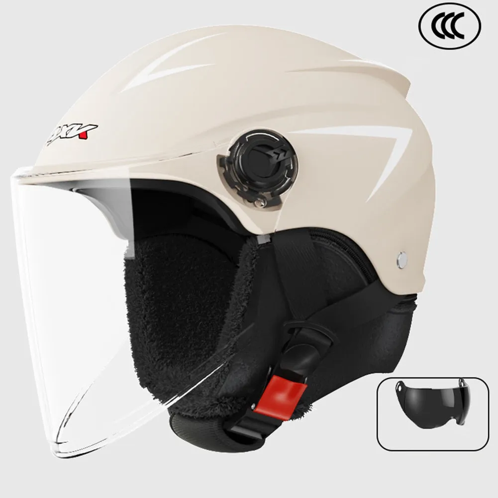 Motorcycle Open Face Helmet Quick Release Buckle Ventilated