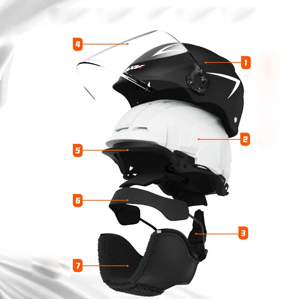Motorcycle Open Face Helmet Quick Release Buckle Ventilated