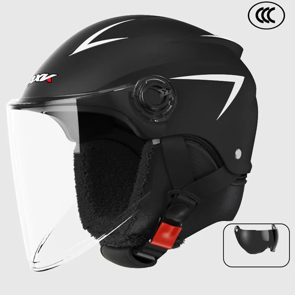Motorcycle Open Face Helmet Quick Release Buckle Ventilated