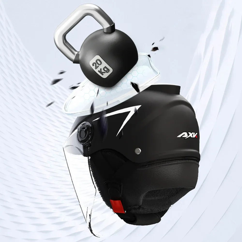 Motorcycle Open Face Helmet Quick Release Buckle Ventilated