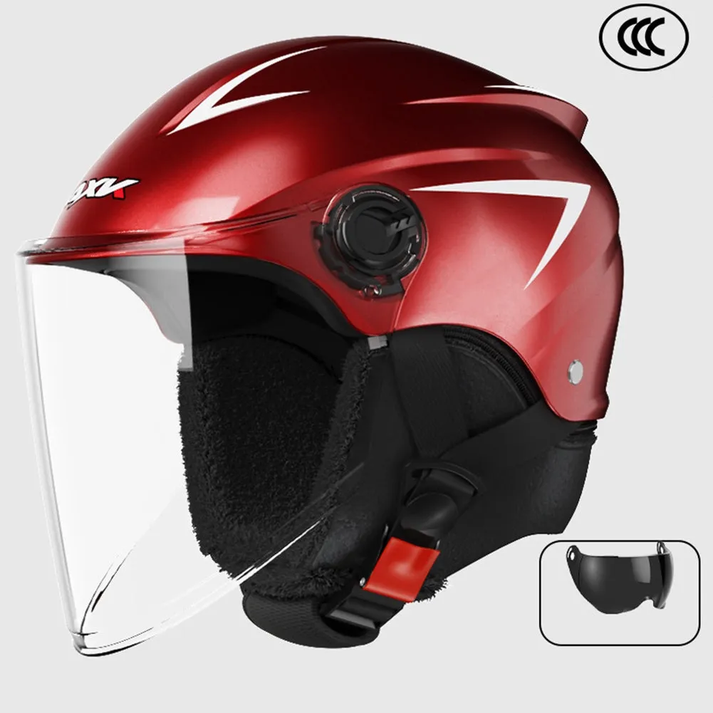 Motorcycle Open Face Helmet Quick Release Buckle Ventilated