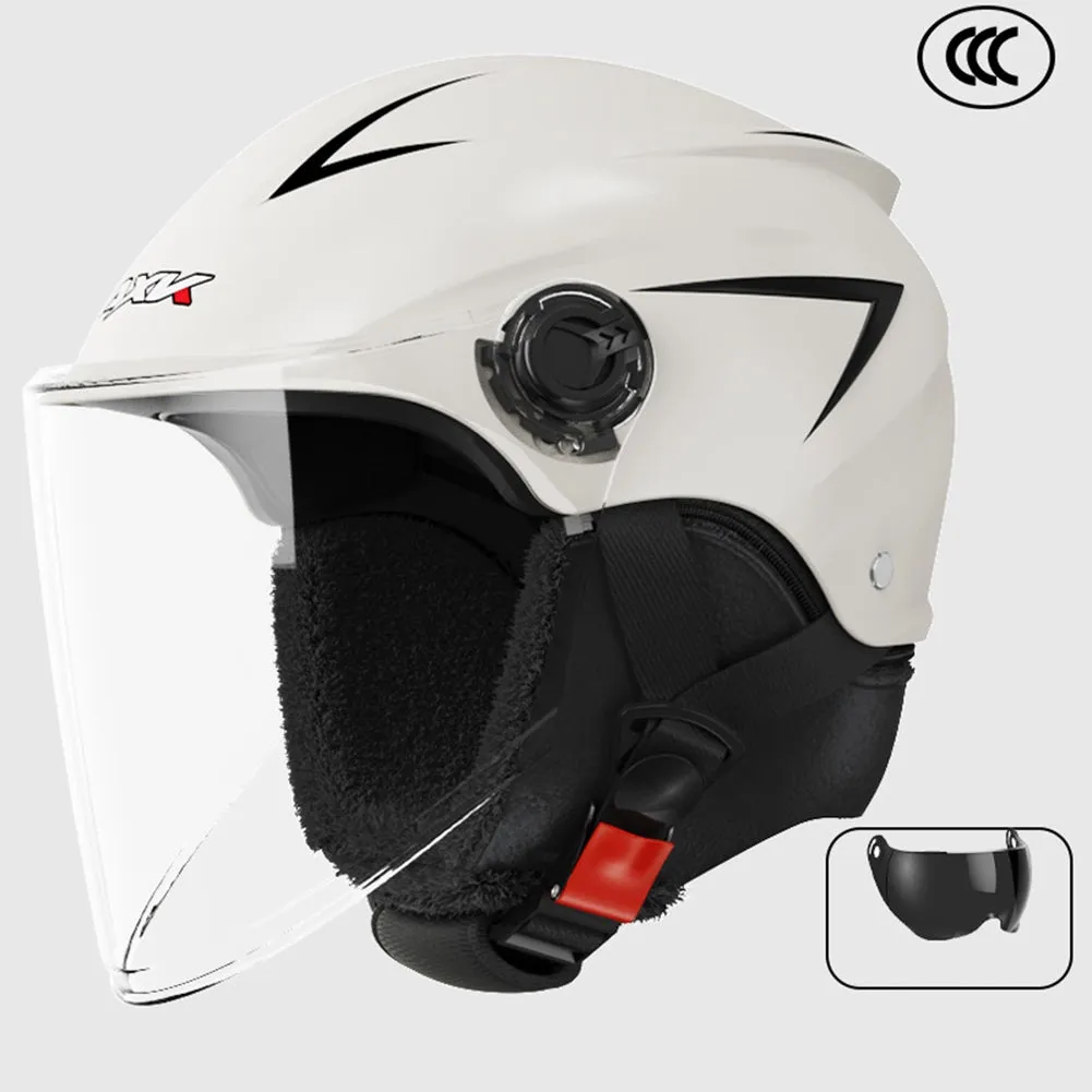 Motorcycle Open Face Helmet Quick Release Buckle Ventilated