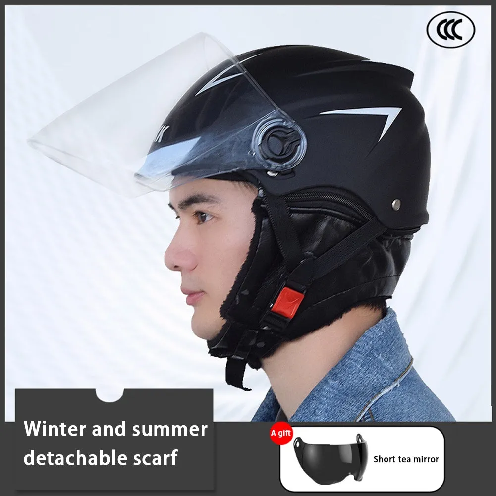 Motorcycle Open Face Helmet Quick Release Buckle Ventilated