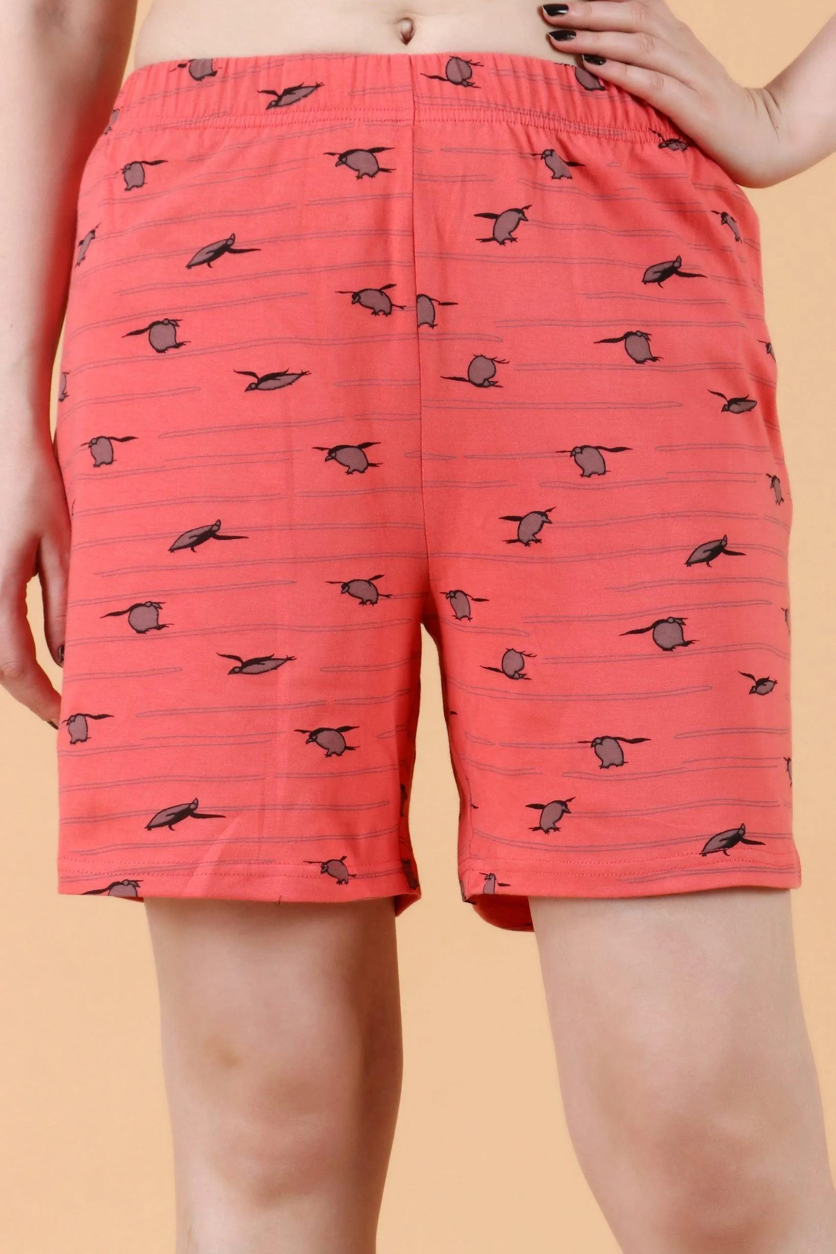Penguin Printed Slip On Shorts